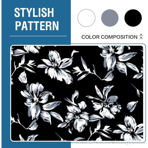 Floral Printed Elastic Bottom Ottoman Cover